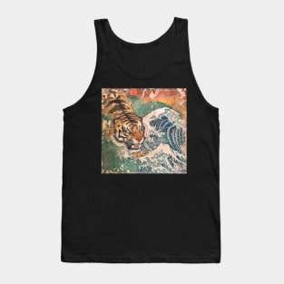 TIGER VINTAGE WOODBLOCK PRINT Tank Top